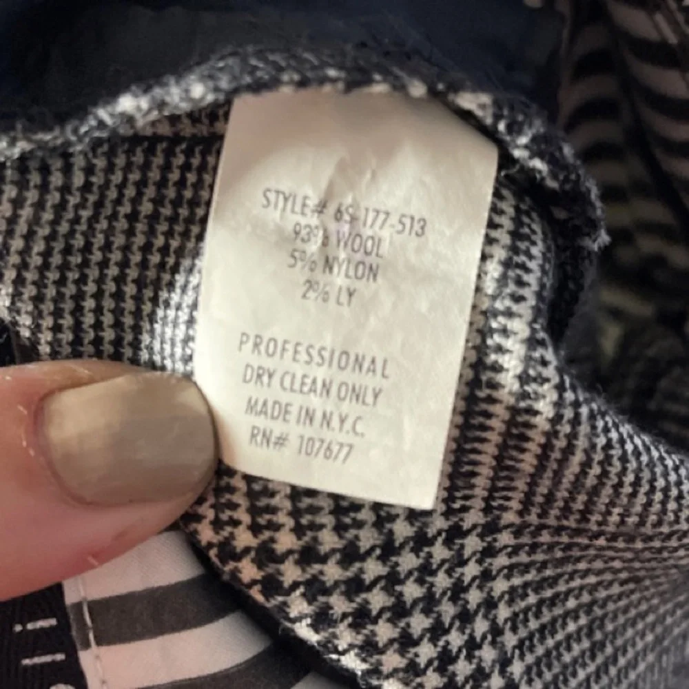 alice + olivia Herringbone Plaid Cuffed‎ Wool Blend Shorts in Black & White 4
